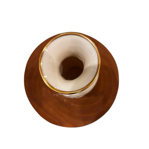 Vintage Lenox Floral Flowers Bud Vase 24K Gold Trim 6-1/2" Tall Made in USA - Picture 5 of 6